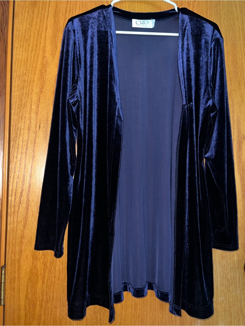 Vintage Cleo Dark Blue Velvet Cardigan